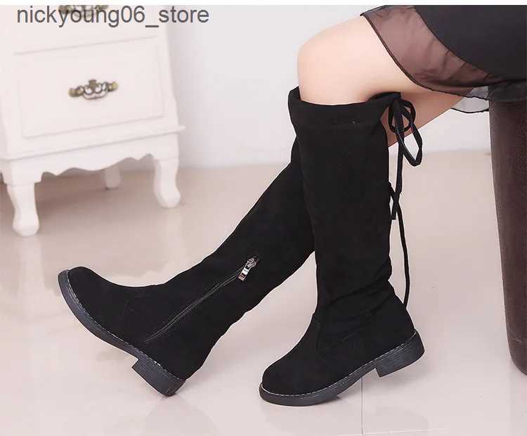 Boots New childrens boots Girls Knee-high Boots Princess Edition Childrens Tall Boots Children High Kids Shoes Bota Kids L240910