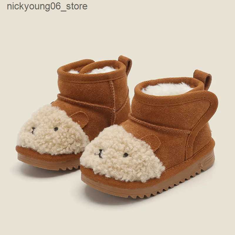 Boots Kid Snow Boot 2023Winter Plush Baby Cotton Shoe Boy Warm Short Boot 1-3 Year Old Baby Walking Shoe Cartoon Padded Boot Girl Shoe L240910