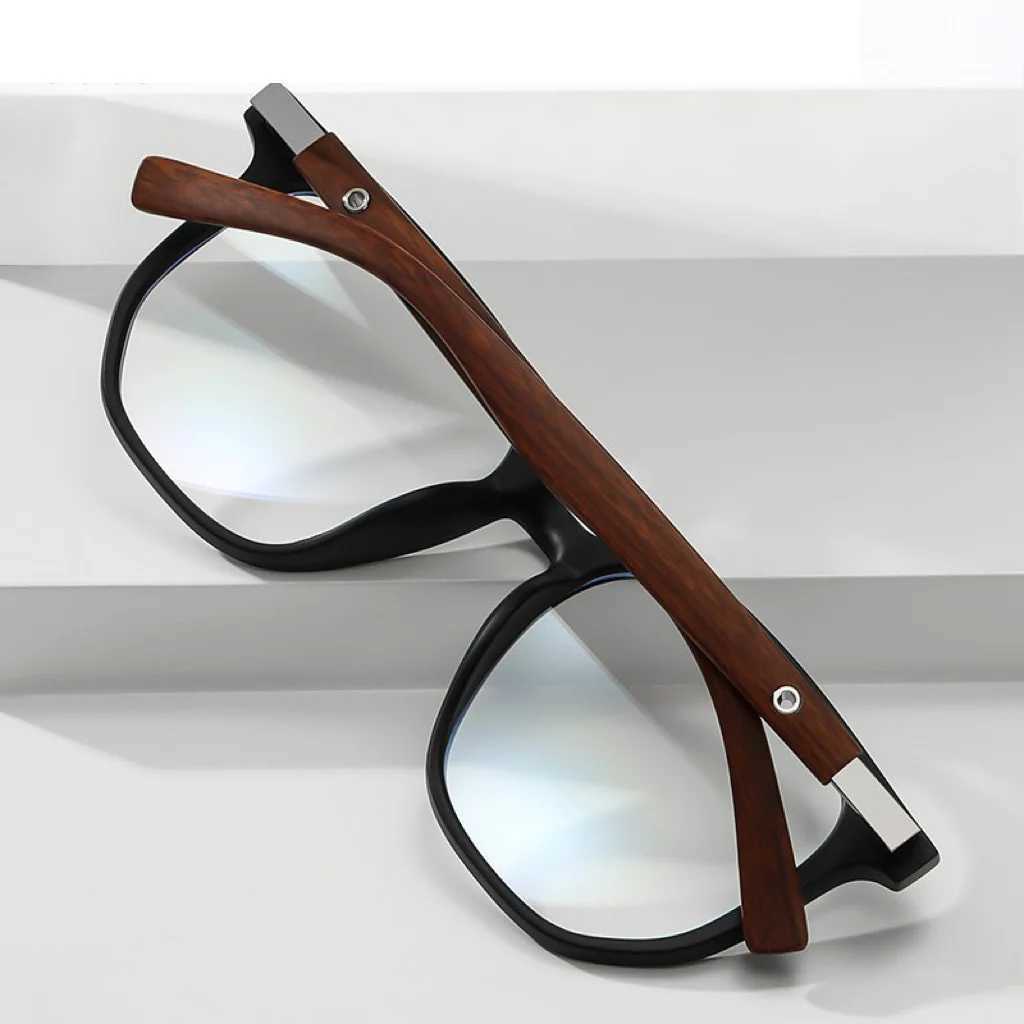 Reading Glasses Men Unisex Wood Grain Metal Frame Myopia Glasses Myopia Glass Women Eye GlassesX241008