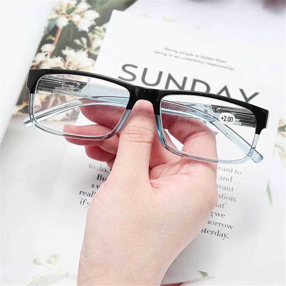 Fashion Rectangular Frame Presbyopia Reading Glasses Women Men HD Anti Radiation Spring Hinge Readers Eyeglasses Vision CareX241008
