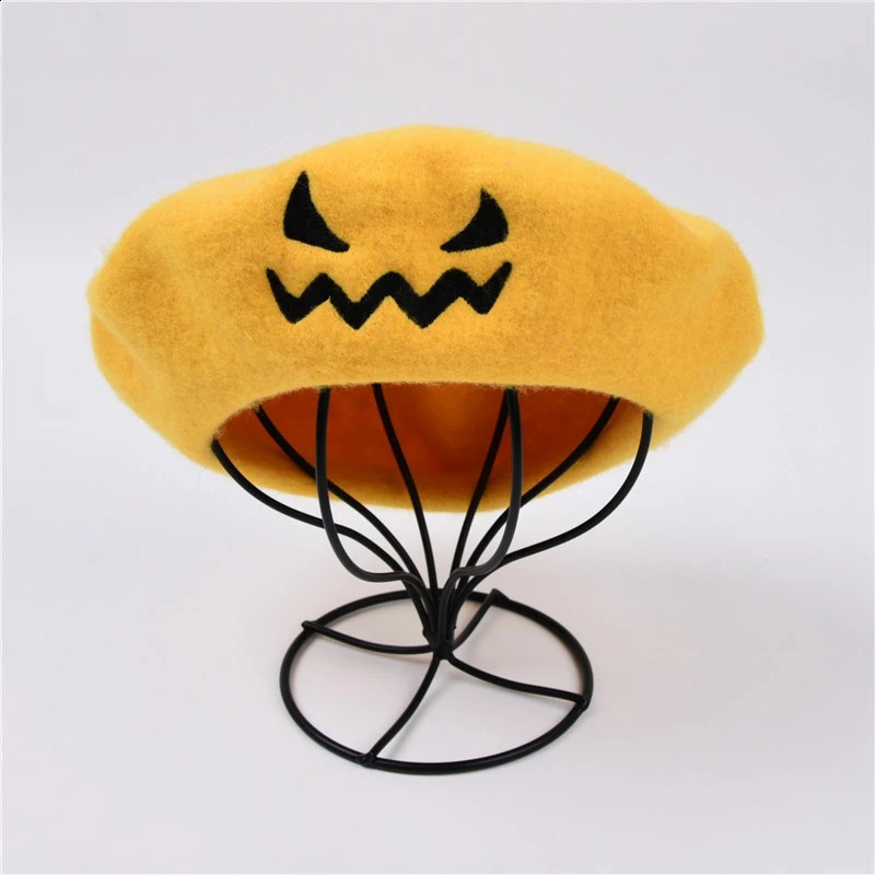 Embroidery Eye Halloween Party Unisex Beret Paint Hat Solid Color Spring/Summer Fashion Womens Hat Halloween Hat 241007