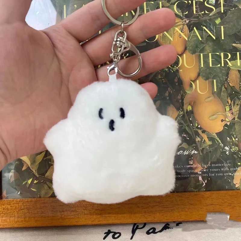 Interesting White Ghost Keychain School Bag Pendant Cute Plush Bag Pendant ACCORIES Creative Doll Keychain Childrens GiftXJ250409