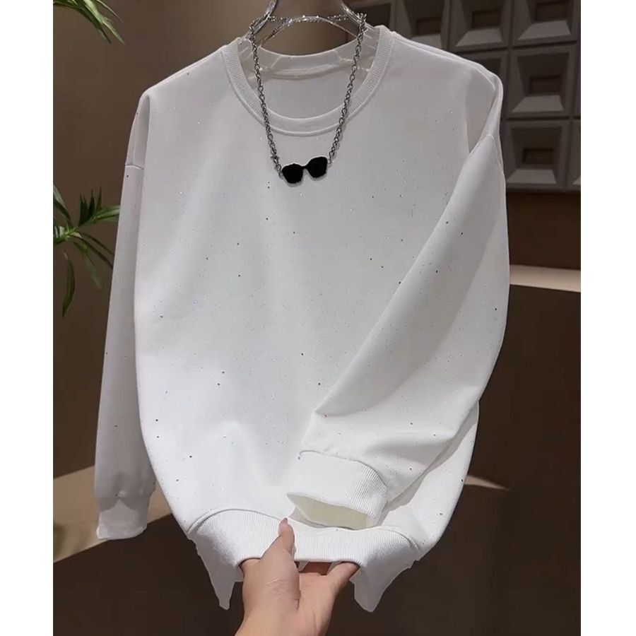 2024 autumn and winter new men's fashion versatile simple starry sky light luxury round neck hoodie trendy T