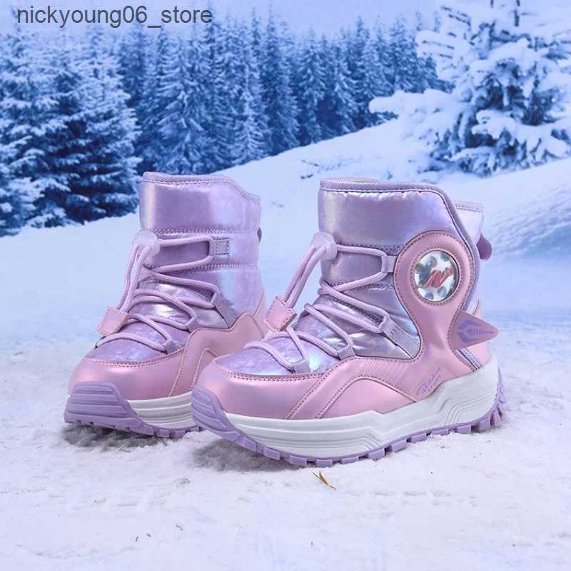 Boots Childrens Snow Boots Thickened Velvet Boys and Girls Outdoor Non-slip Steel Claw Hiking Boot Waterproof Child Casual Warm Boot L240910