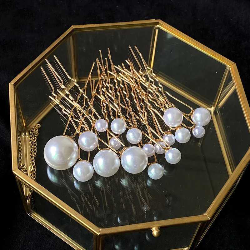 Female U-shaped pin metal bucket clip hair clip simulation pearl bridal headpiece wedding hairstyle design tool W241007