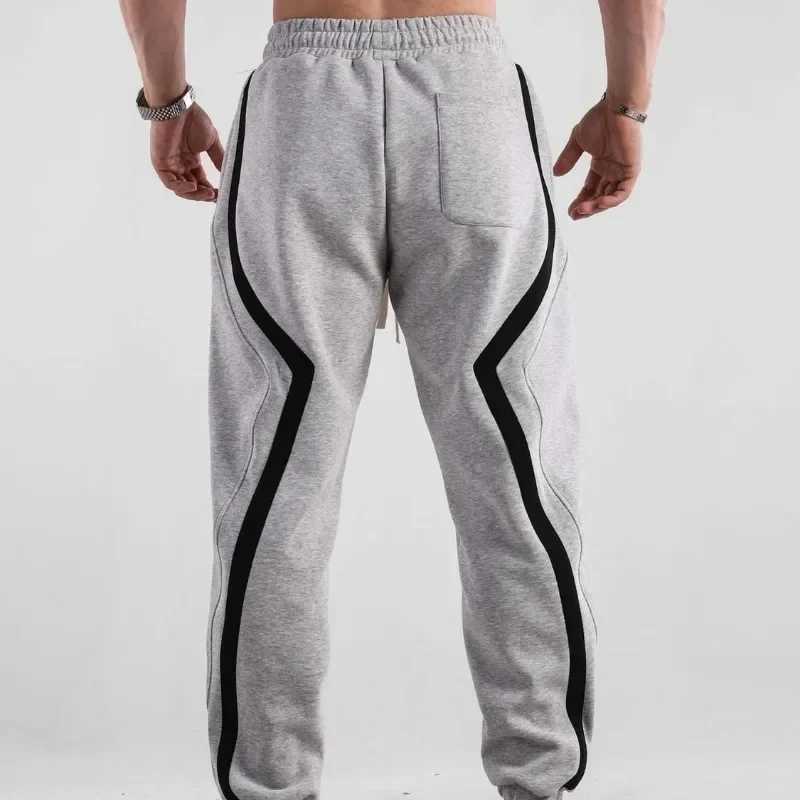 Black Man Sports Pants Tights Sweatpants for Men Striped Trousers Autumn and Winter Slim Skinny Harem Big Size Long EssentialX241008