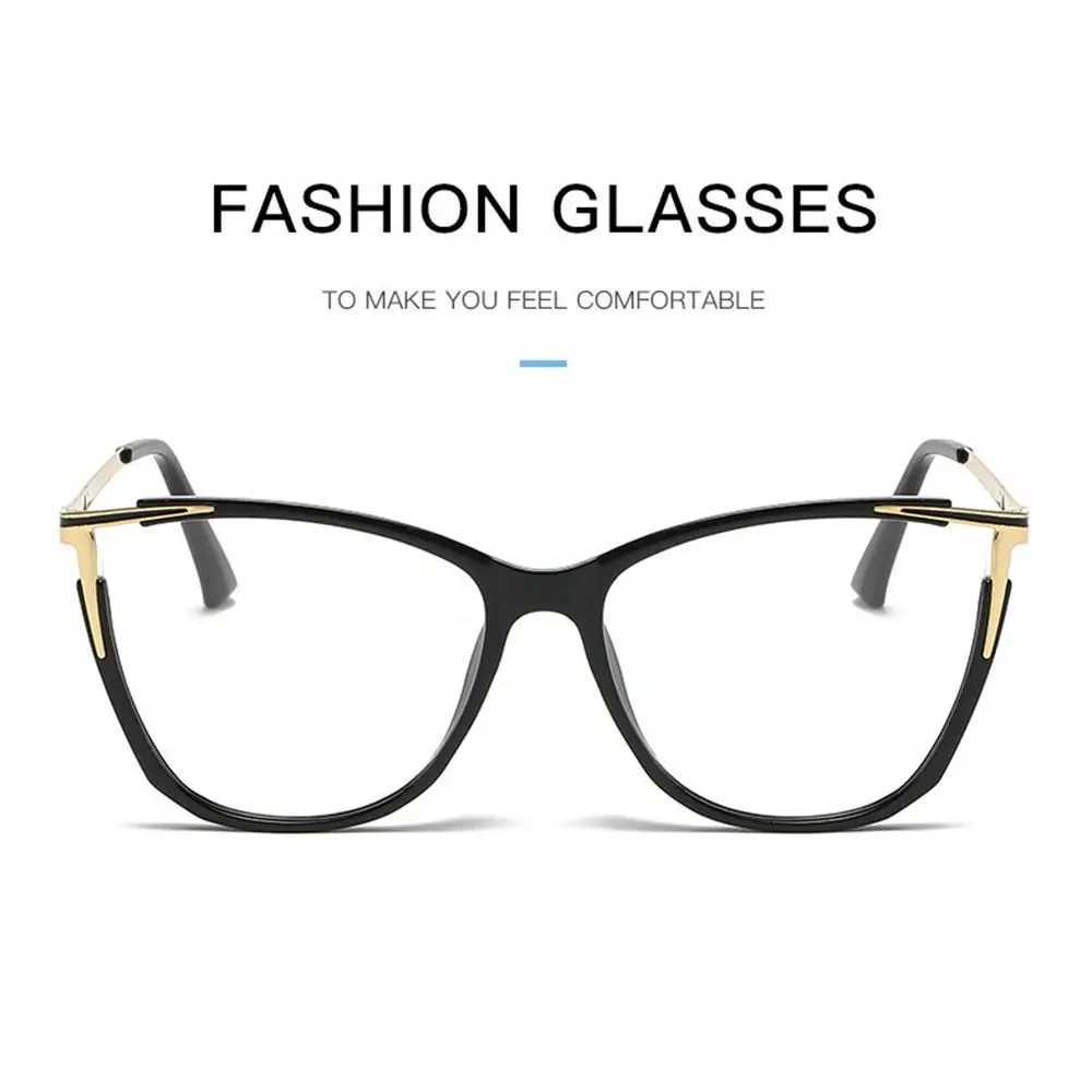 2024 Fashion Cat Eye Eyewear Computer Glasses Frame Women Men Anti Blue Light Blocking Glasses Optical Spectacle EyeglassX241008