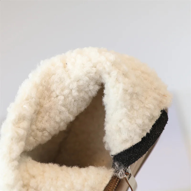 Autumn/Winter Boys and Childrens Boots Warm Plush Rubber Sole Preschool Childrens Sports Shoes Fashion Girls Boots 21-30 240925