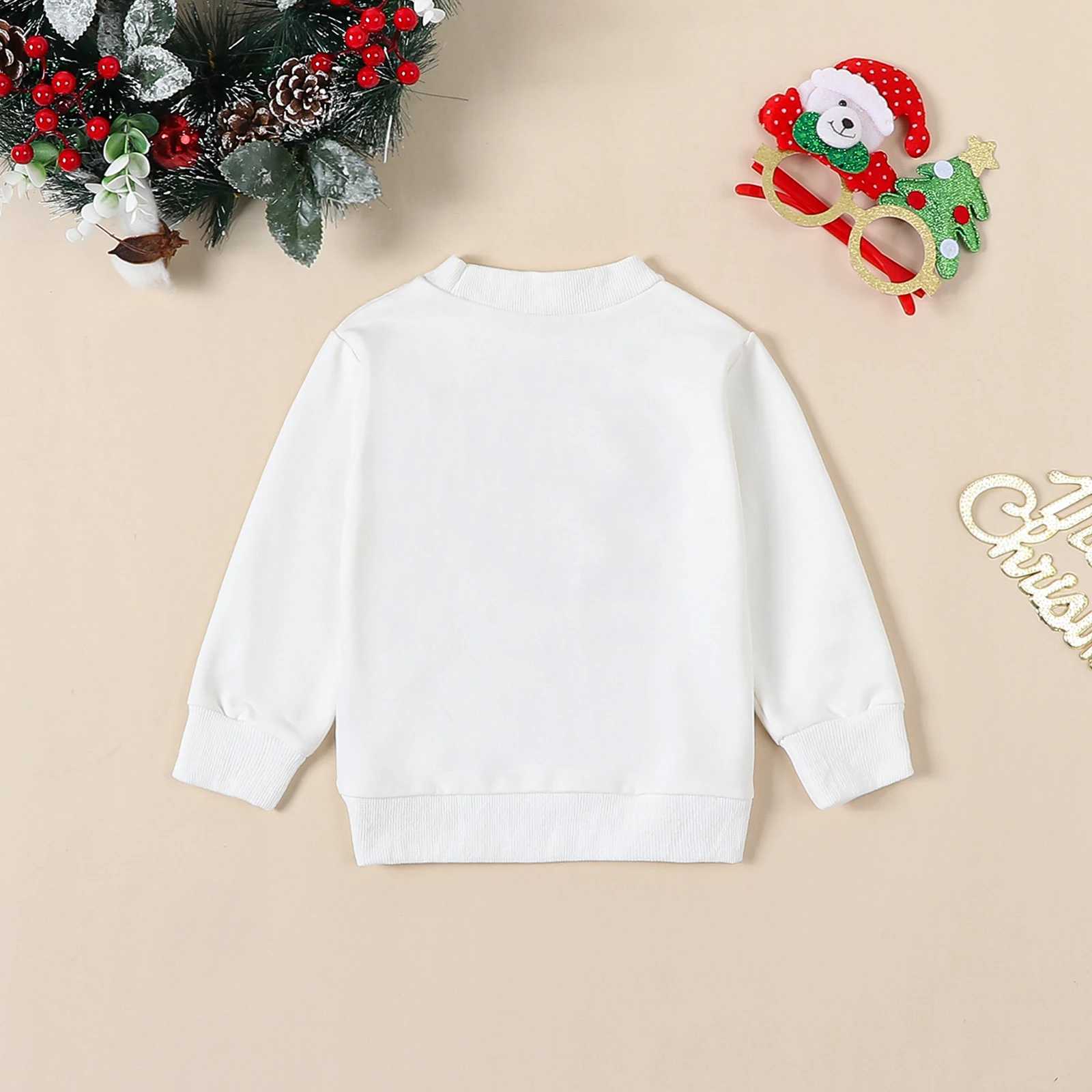 Citgeett Autumn Christmas Children Baby Boys and Girls Family Match Sportswear Adult T-shirt Letter Printing Pull off Top Christmas Clothing W241008