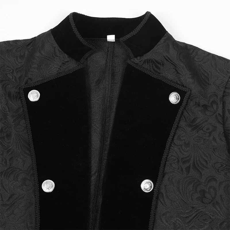 Mens medieval Gothic trench coat Victorian uniform Halloween costume steampunk Renaissance jacket double-layer dress W241007