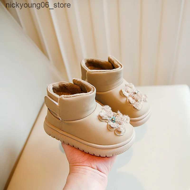 Boots Botas Nia Cute Child Snow Boots Winter Boot Anti Slip Girl Ankle Boots Warm Boy Cotton Shoes Warm Padded Boots Infant Kid Shoe L240910