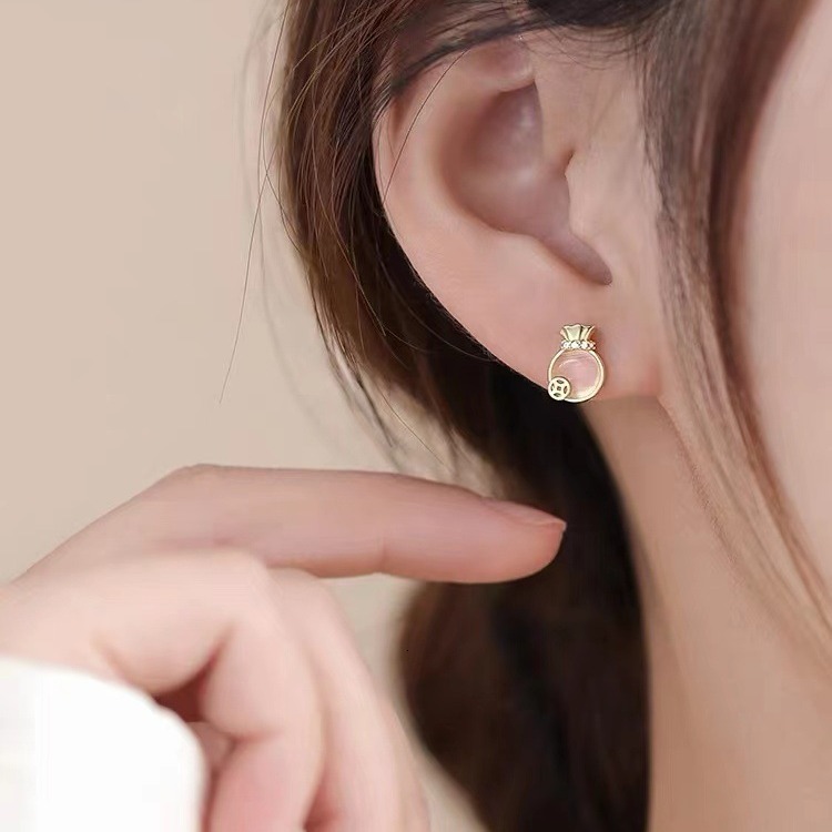 lucky bag for women's New Year's light niche earrings 2024 new ear accessories