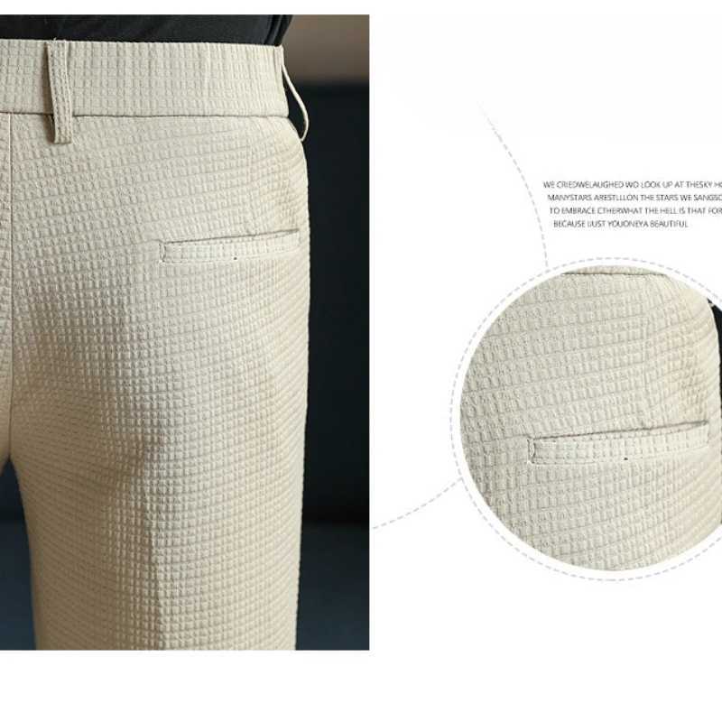 Mens casual shorts elastic waist shorts ultra-thin solid color set pants 2024 new high-quality mens straight shorts. Mid pantsW240713