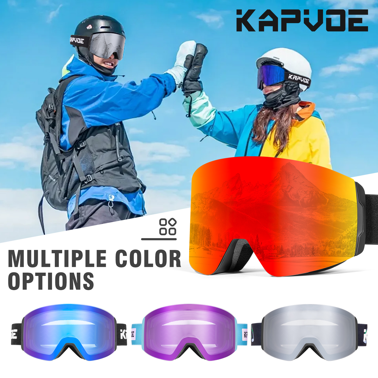 Outdoor Photochromic Ski Goggles Men Snowboard Glasses Women Winter Snow Sunglasses Uv400 Magnetic Attraction Lens High Quality