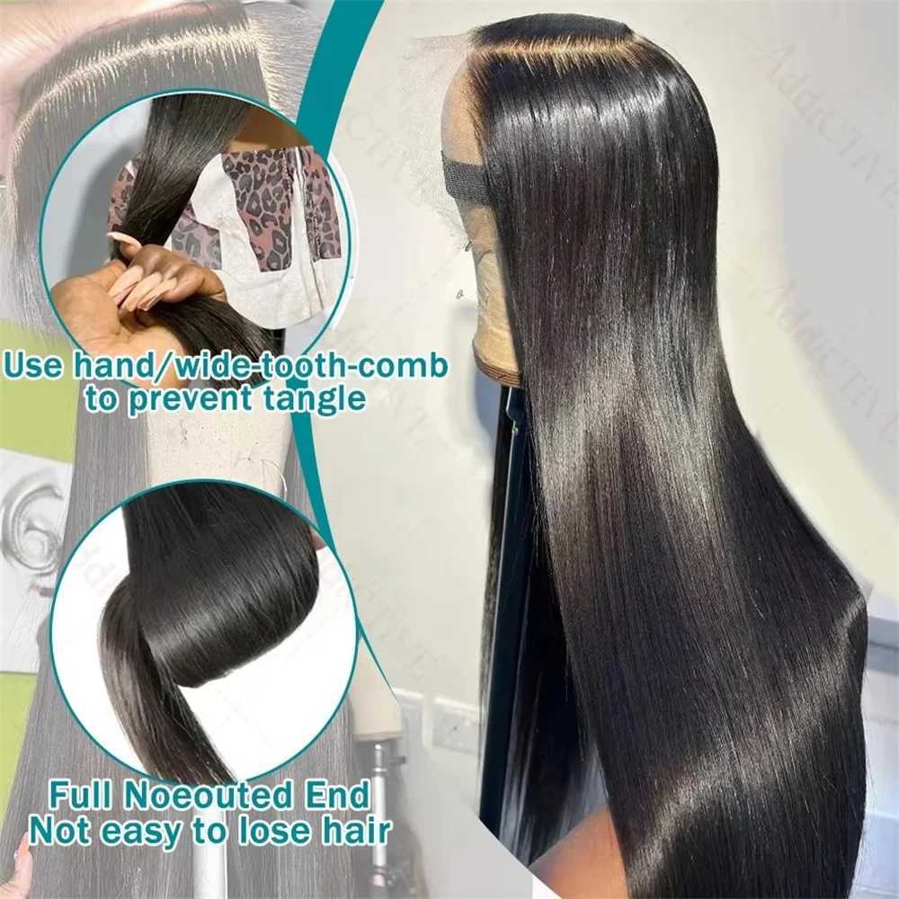 Wear Go Glueless Wig Bone Straight 6x4 HD Lace Front Wigs Human Hair Pre Plucked Glueless Lace Frontal Wigs Natural Black ColorXJ241008