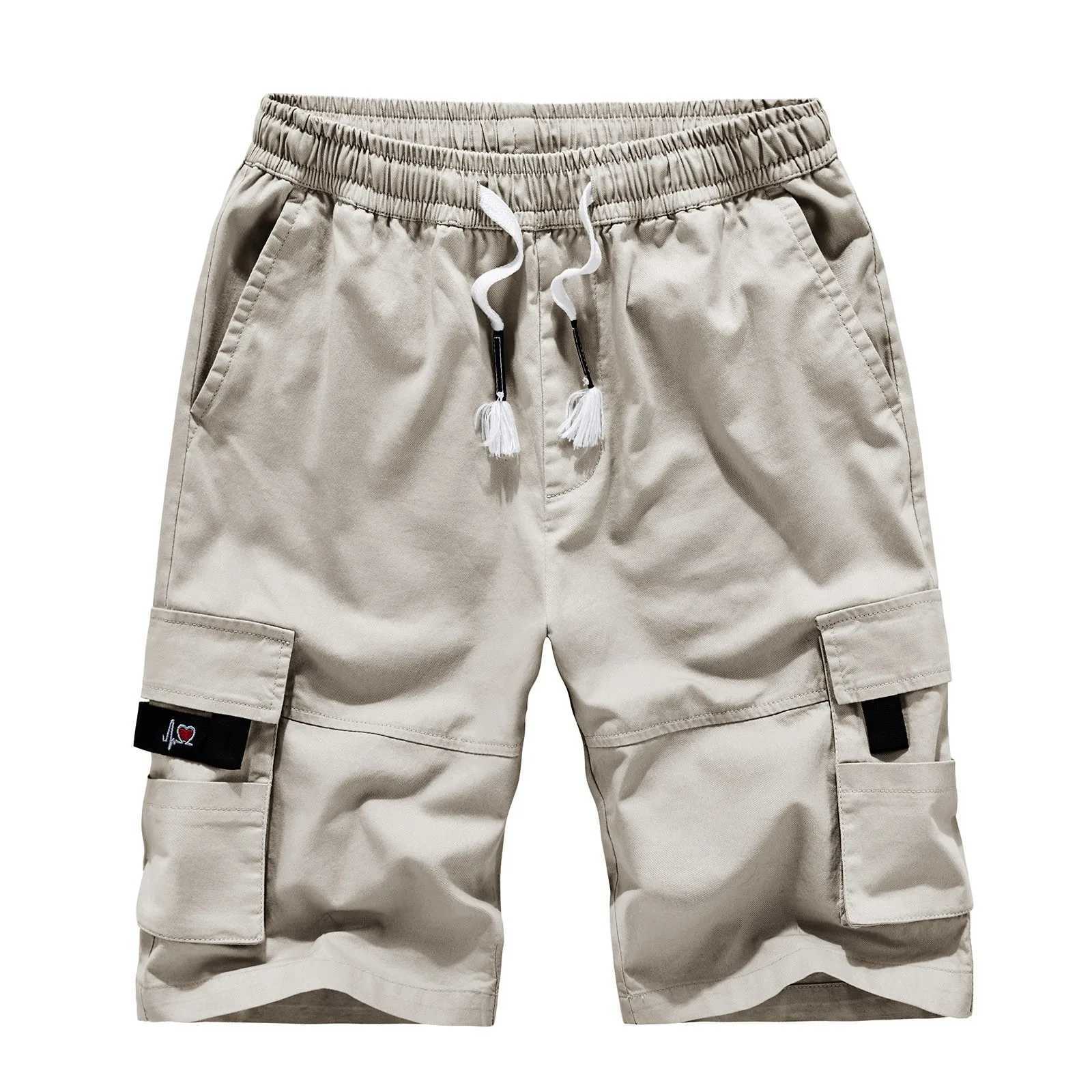 Mens denim bag mens cargo shorts large cotton pocket casual pants casual Korean reviews many summer clothingW240713