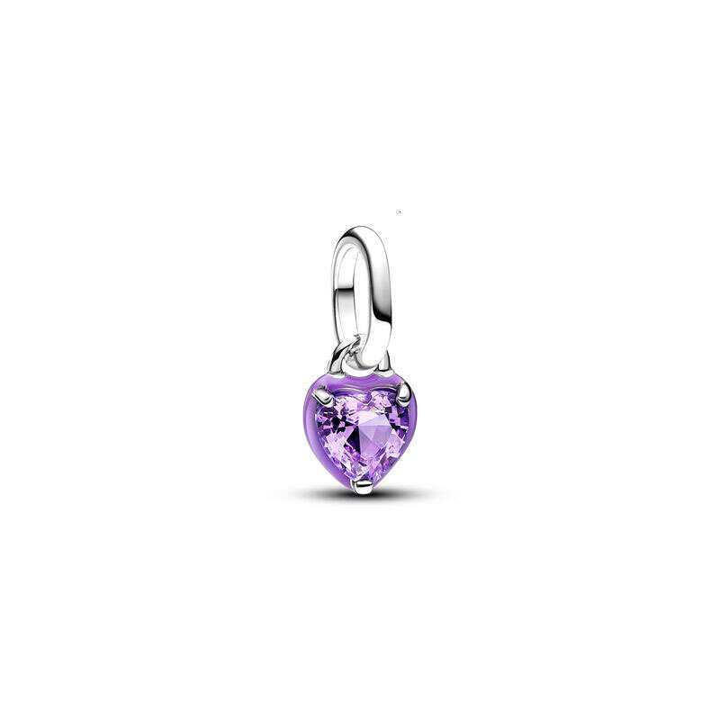 925 Silver ME Purple Heart Mini Charm Blue Chakra Heart Mini Dangle Charm Fit ME k Bracelet DIY Women Jewelry