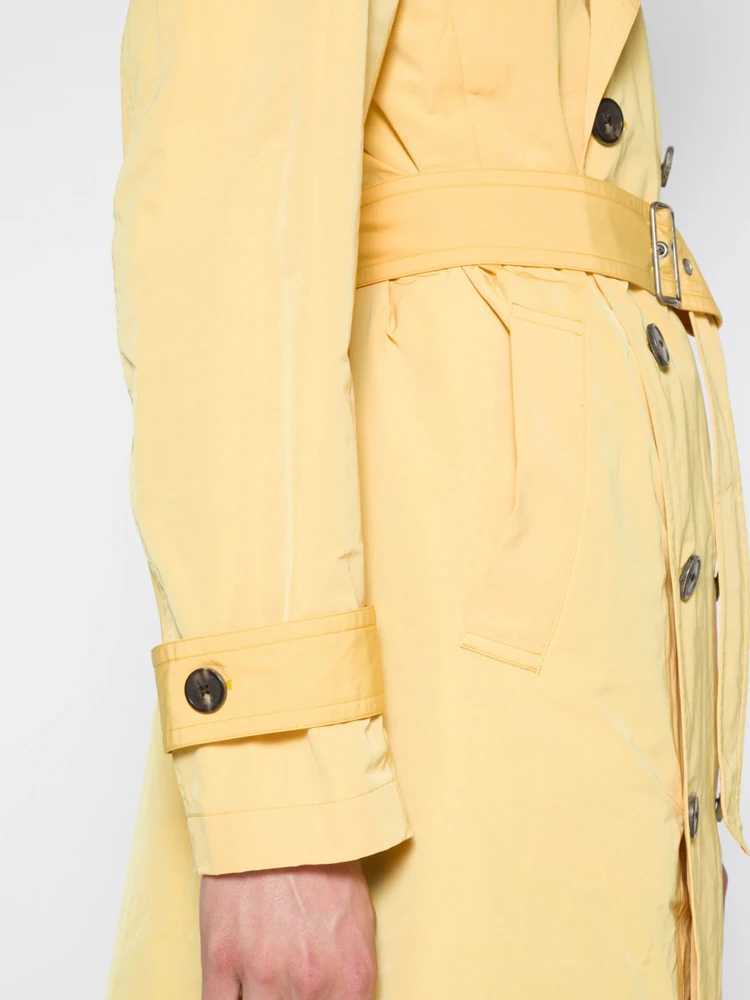 Long sleeved mens windbreaker double-layer light yellow lightweight windbreaker classic cut cotton polyester mens coat W241007