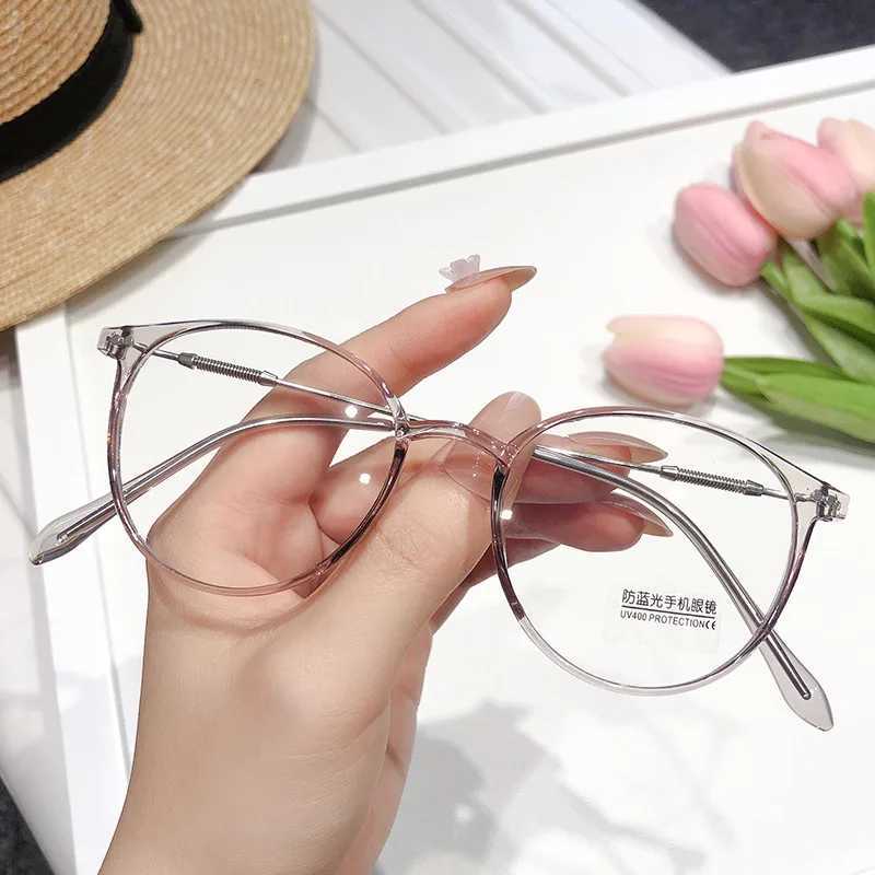 New Vintage Anti-Blue Light Round Glasses Women Men Black Clear Optical Frame Spectacles Computer Goggles Reading EyeglassesX241008