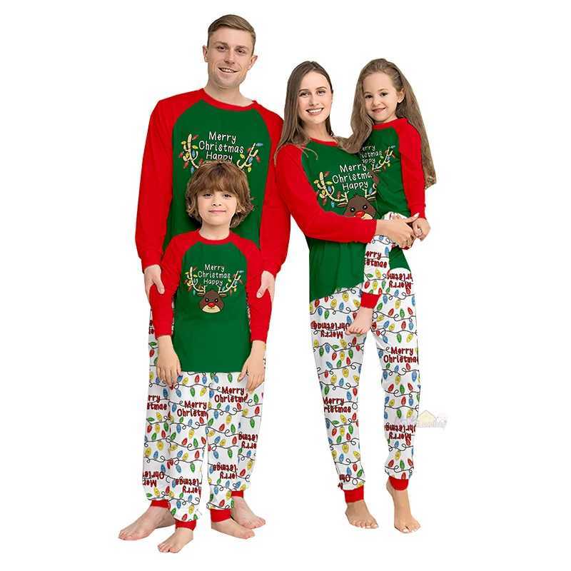 2025 Christmas Match Family Pajama Set Christmas Dear Adult Children Baby Mother Daughter Father Son Set Dog Clothing W241008
