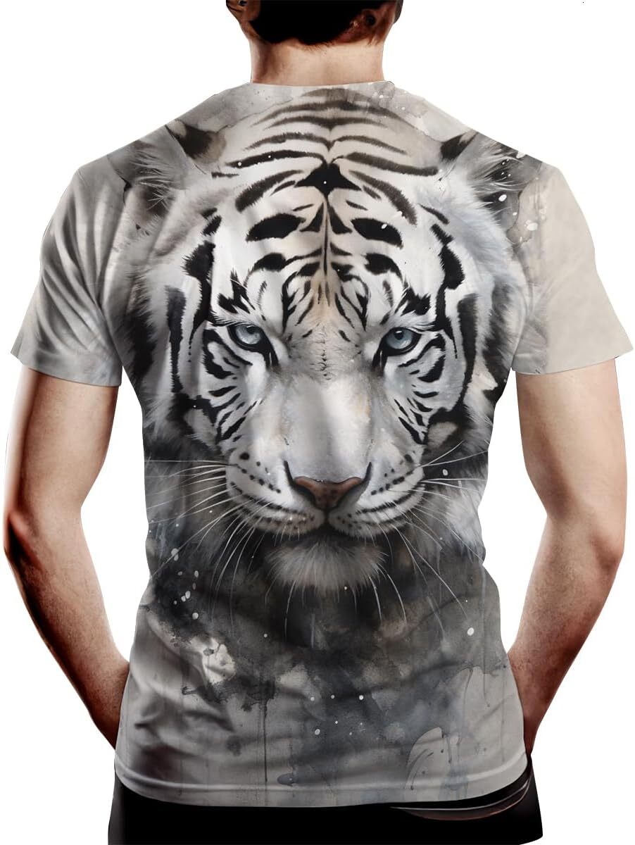 Mens T shirt Mens Tiger Roar Shirt Novelty Retro Hand Painted Watercolor Animal Pattern Summer Short Sleeve Tees Tops shirts tshirt graphic tee Casual