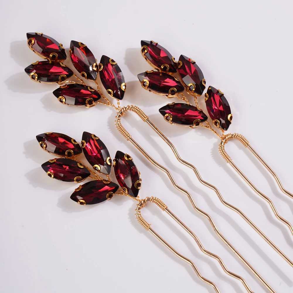 10 Colors Rhinestone Small Simple Bridal Hair Pin Silver Bridal Hair Piece Women and Girls Wedding Hair Accessories W241007