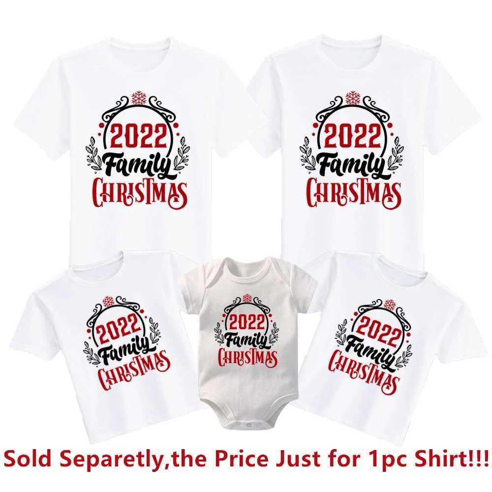 Merry Christmas Family Shirts Family Christmas T-shirts Dad Mom and Me T-shirts Family Matching Christmas Printed Clothing W241008