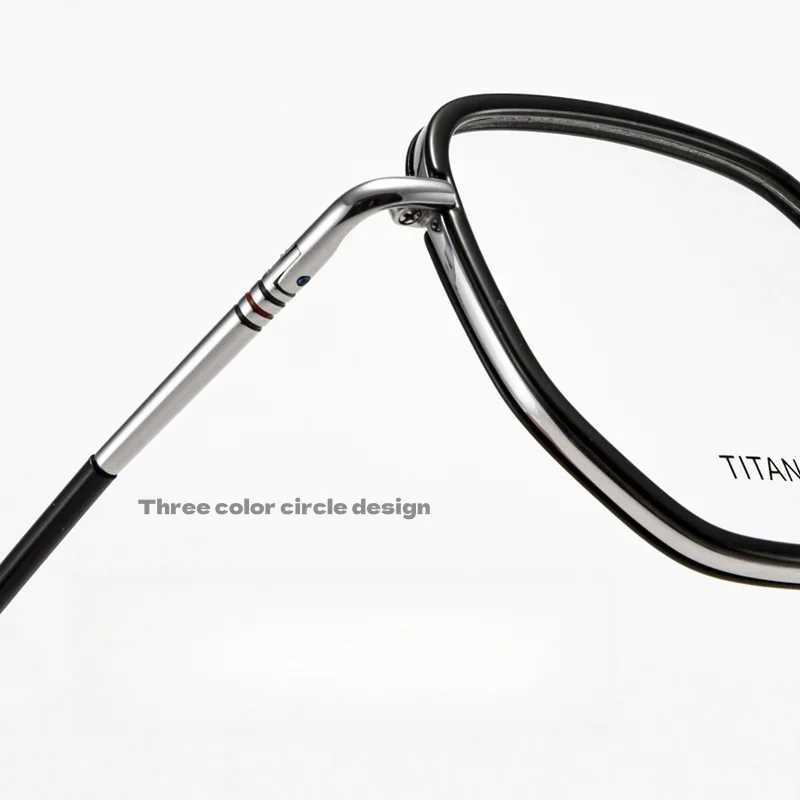 New Ring Titanium Frame Glasses Large Frame Korean Edition Glasses Frame Can Be Paired with Myopia GlassesX241008