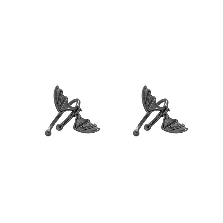No Hole Little Devil Sier Plated Earclip Female Ear Bone Clip Fake Earnail Earrings Dark Cold