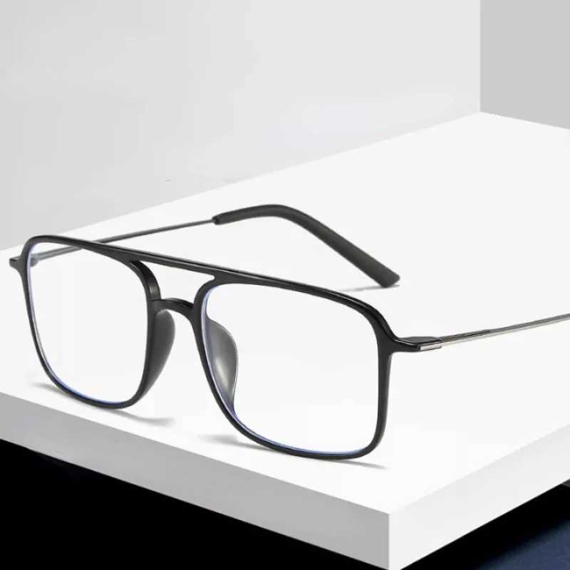Reading Glasses Men Retro Anti Blue Light Eye Glasses Women Fashion Double Bridge Large Frame Presbyopic Eyewear +100 To +400X241008