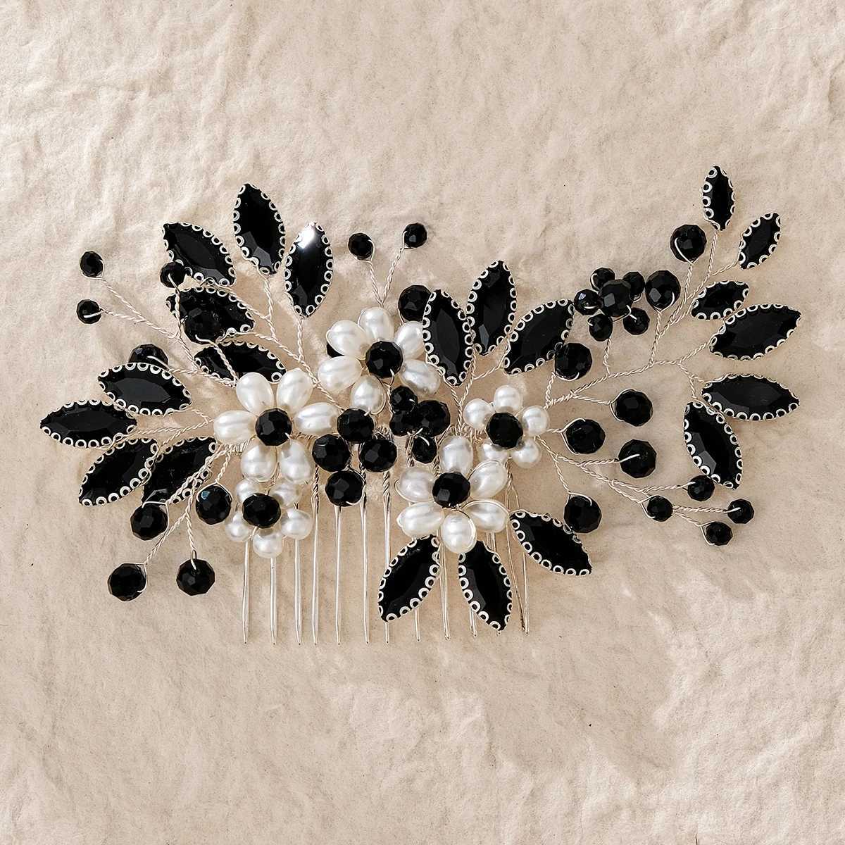 Black Style Bridal Hair Comb Black Series Wedding Hair Accessories Fashion Holiday Halloween Party Gifts W241007