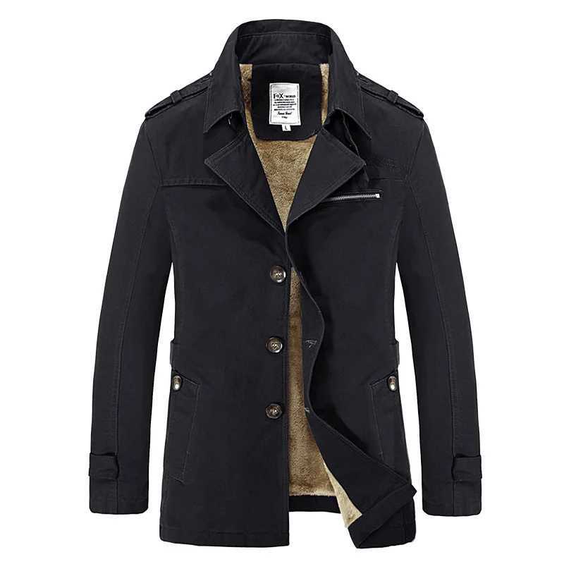 2022 Brand Business Leisure Long Winter Jacket Mens Trench Jacket Fashion Windproof Jacket Mens Coat Warm Plus Size M-5XL W241007