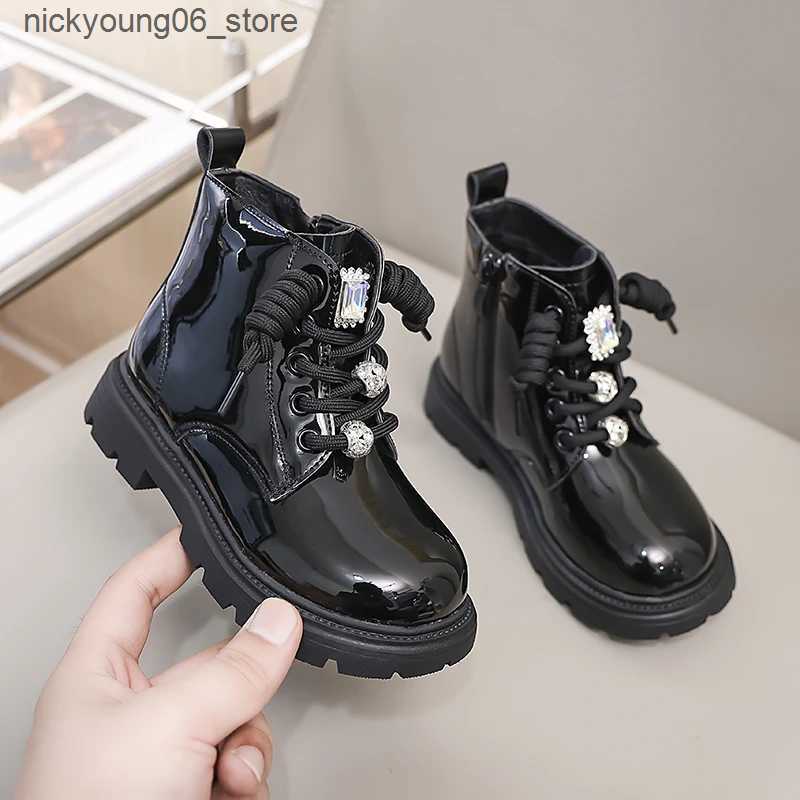 Boots Black Girls Boots Winter Children Shoes 4 To 12 Years New Fashion Non-slip Luxury Kids Waterproof Cute Ankle Boots for Girls L240910