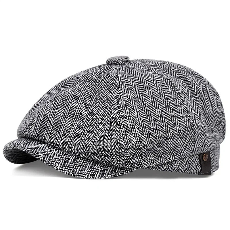 Retro British s Boys and Girls Hats Spring/Summer Octagonal Hats Fashion Mens Bone Berets Mens Painted Hats 241007