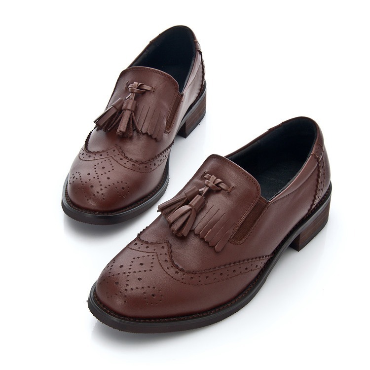 British style Brock tassel carving retro hundred with college style European station footwear professional small leather shoes female