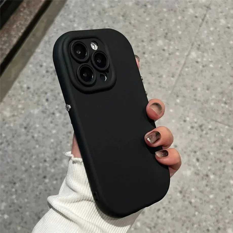 Luxury Case Candy Color soft silicone phone case suitable for iPhone 16 Pro Max 15 14 13 12 11 Plus X XS XR shock-absorbing bumper lens protective cov