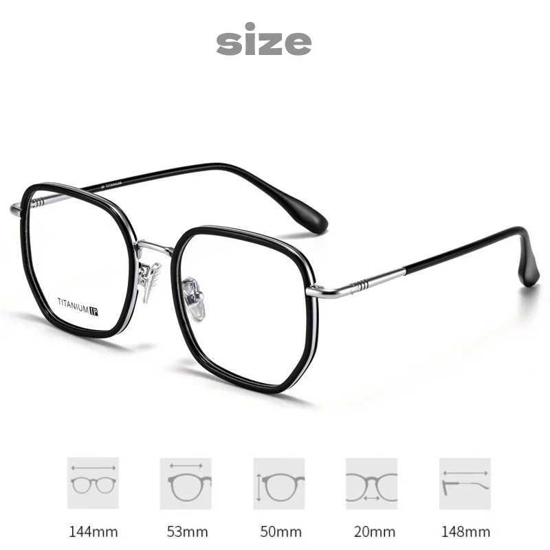 New Ring Titanium Frame Glasses Large Frame Korean Edition Glasses Frame Can Be Paired with Myopia GlassesX241008