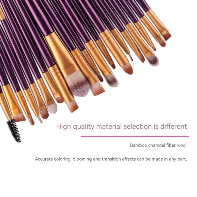 20 piece makeup brush set eye shadow brush set basic brush beauty tools super soft artificial fiber complete set 241008
