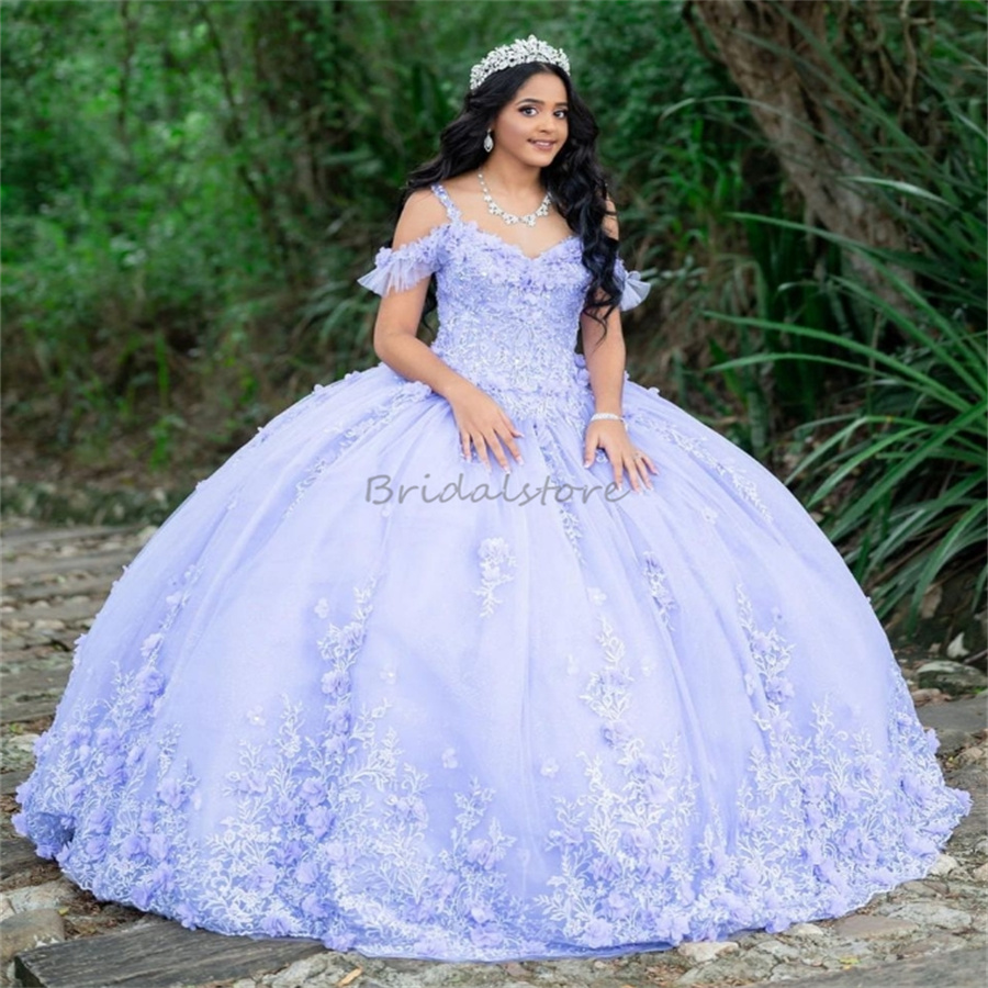 Lavender Lilac Charro Quinceanera Dresses With Cape 2025 Elegant Spaghetti Straps 3D Florals Vestidos De 15 Anos Princess Appliques Lace Sweet 16 Dres