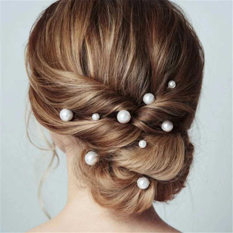 Female U-shaped pin metal bucket clip hair clip simulation pearl bridal headpiece wedding hairstyle design tool W241007