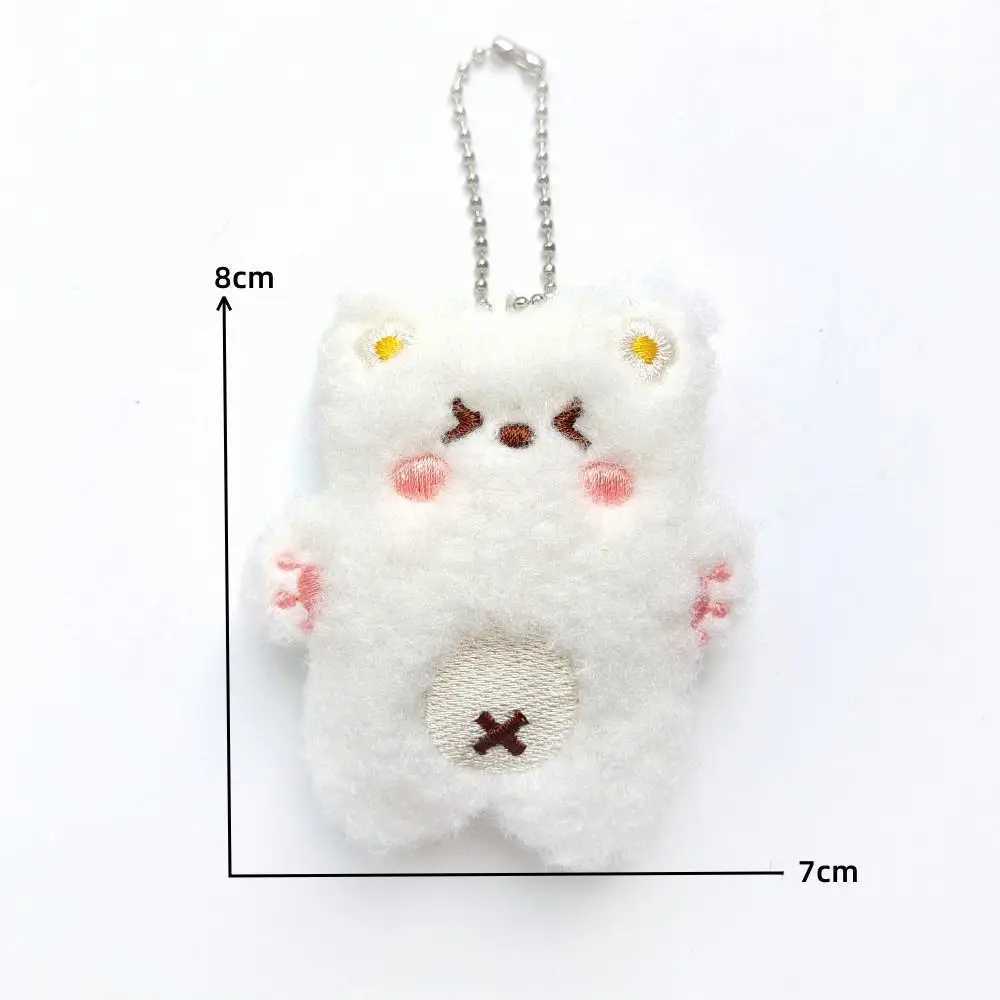 Hobbies Plush Bear Shaped Keychain Blue Pink White Pink Mini Key Pendant Stuffed Animals ToyX241008