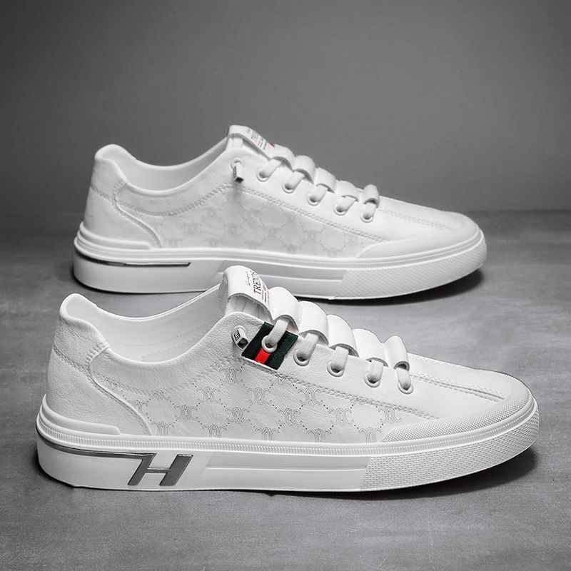 2024 New Designer Shoes White Leather Multi functional Breathable Casual Board Korean Edition Fashion Single Foot Men's Shoes