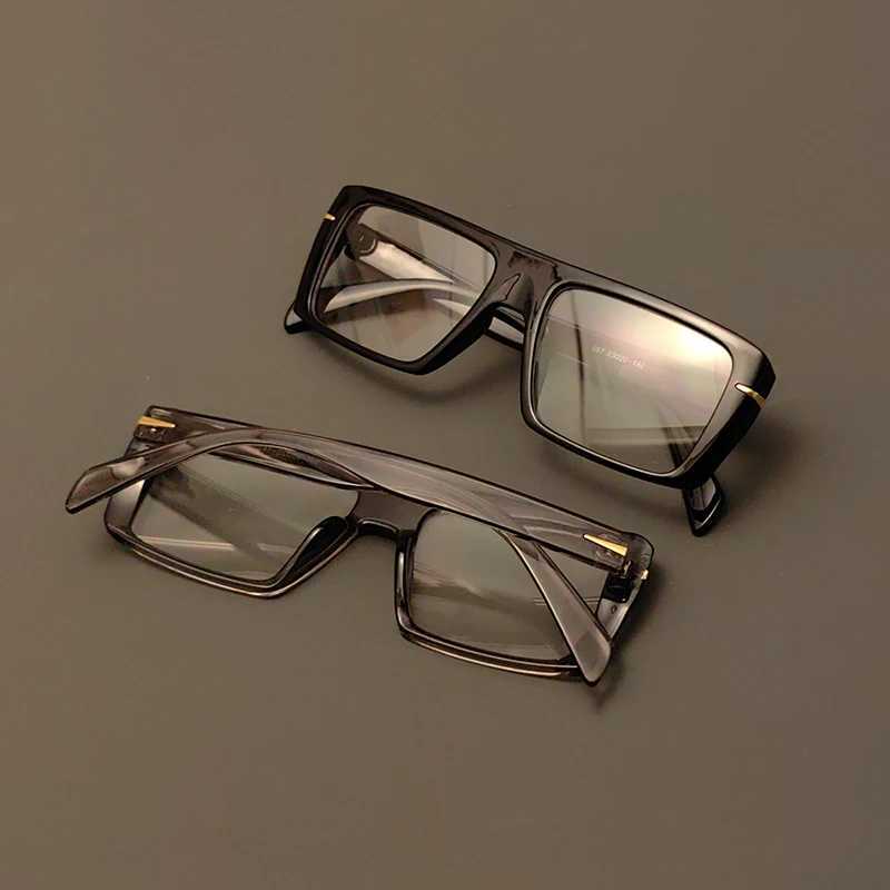 54434 Big Frame Rectangle Men Transparent Computer Glasses Frame Anti Blue Light Eyewear Blocking GlassesX241008