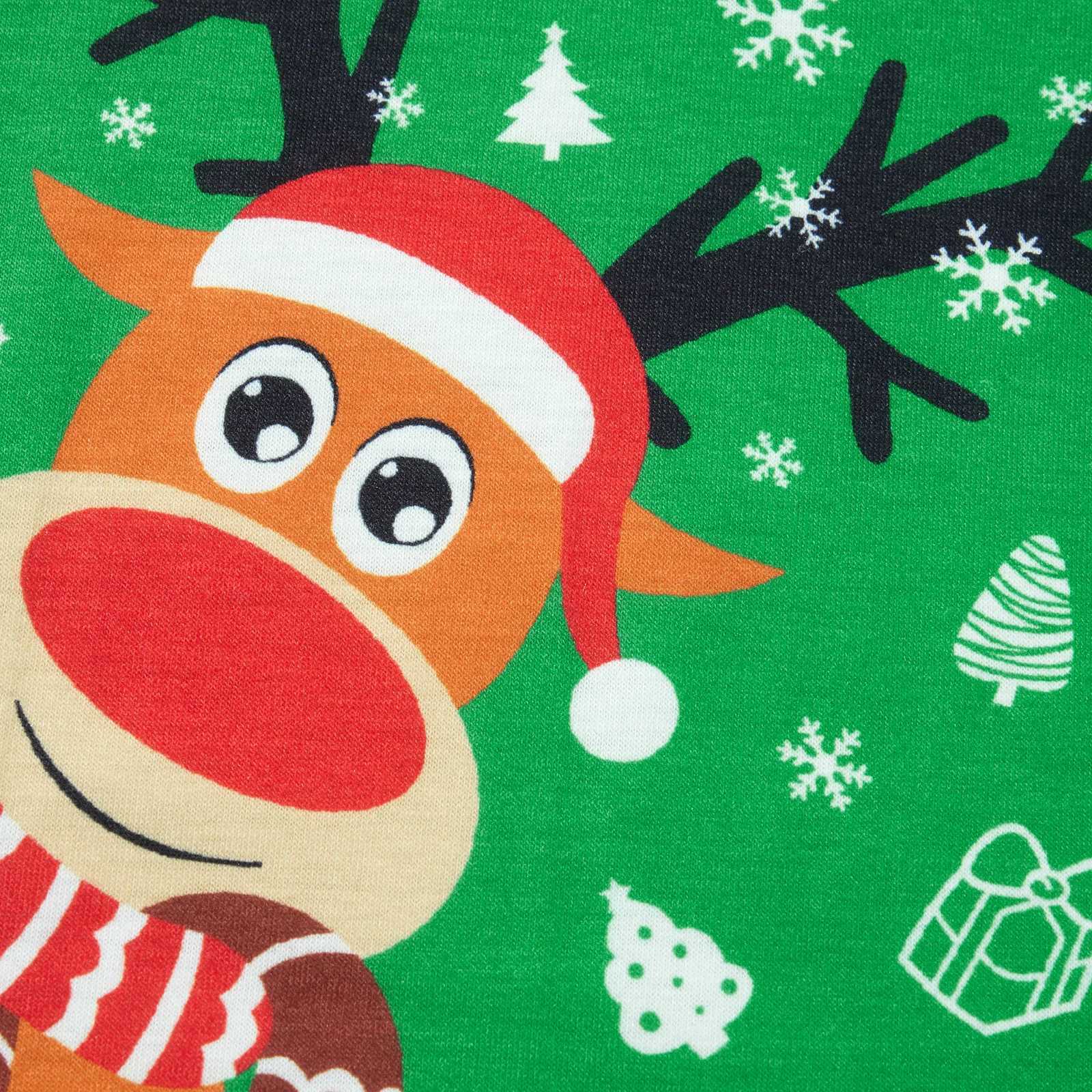 Christmas Family Matching Set Patch Work Deer Print Pajama Set Mom Dad Child Pajama Baby Hoodie Christmas Appearance Pajama W241008