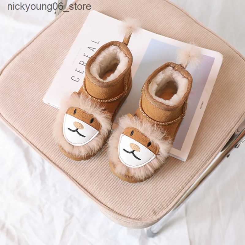 Boots Botas Para Nia Kid Snow Boot 2023 Winter New Plush Boy Cotton Shoes Cartoon Girl Ankle Boots Cute Padded Boots Kid Shoes Botas L240910