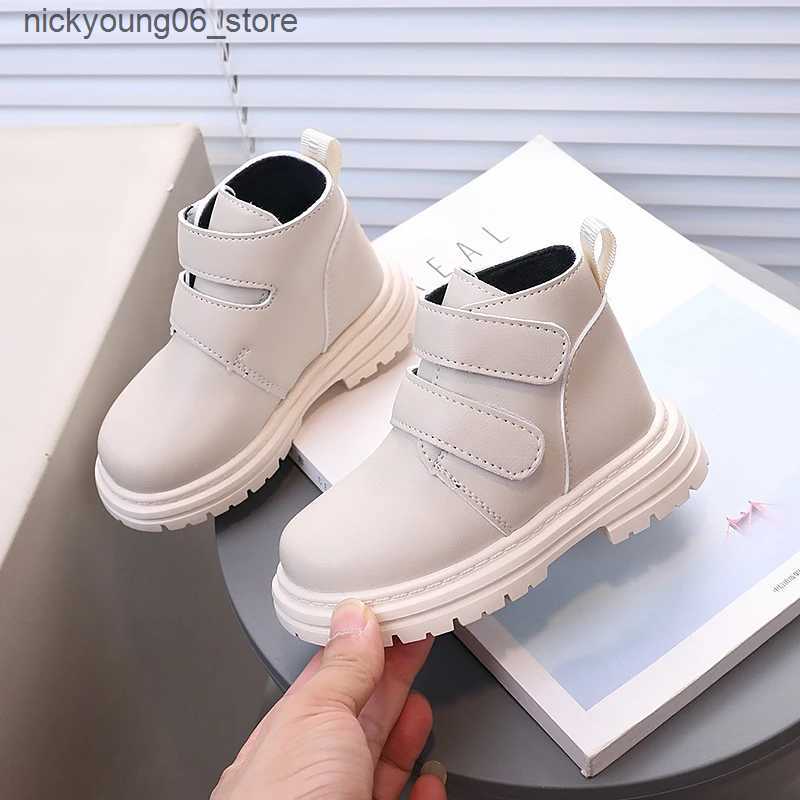Boots Autumn Winter Boys Girls Boots British Style Children Leather Boots Outdoor Non-slip Soft Bottom Kids Casual Shoes Size 21-30 L240910