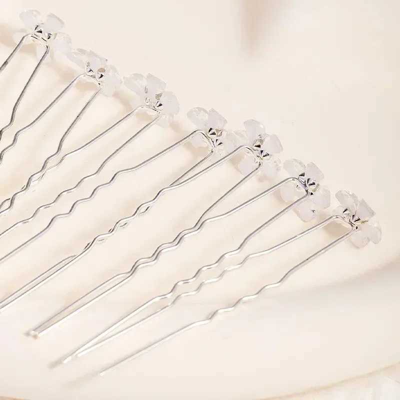 10 fashionable wedding bridal pearl flower transparent crystal rhinestone hair clip bridal hair accessories W241007