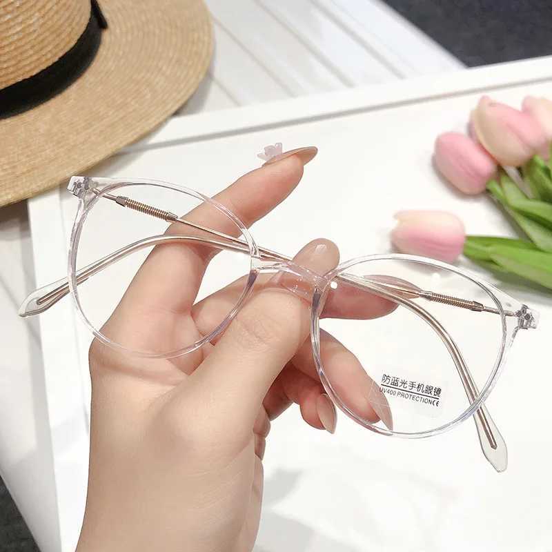 New Vintage Anti-Blue Light Round Glasses Women Men Black Clear Optical Frame Spectacles Computer Goggles Reading EyeglassesX241008