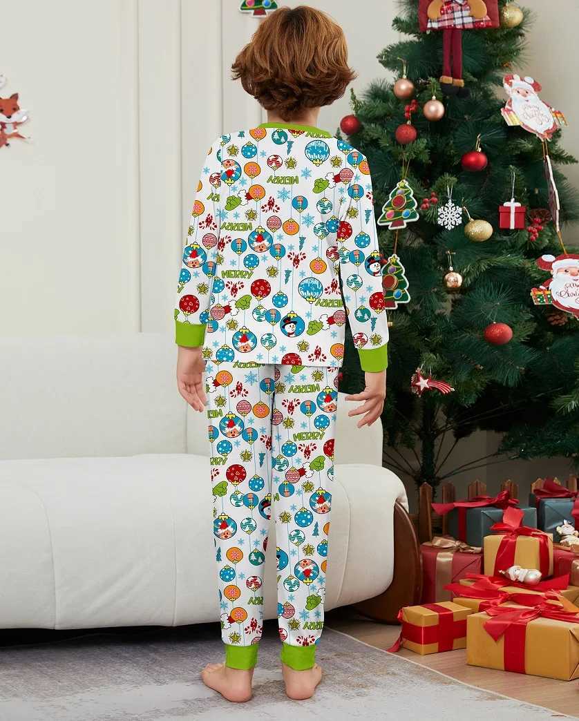 2025 Christmas Matching Family Pajamas Happy Christmas Snowman Cartoon Pjs Adult and Childrens Clothing Set Baby jumpsuit+Dog suit W241008