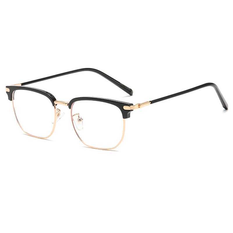 Retro Eyebrow Glasses Frame Anti Blue Light Myopia Eyeglasses Casual Half Frames Men Design Classic Flat Light Glasses FemaleX241008
